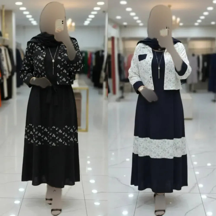 ست کت و سارافون زنانه مدل کژال جنس شانتون فری سایز
