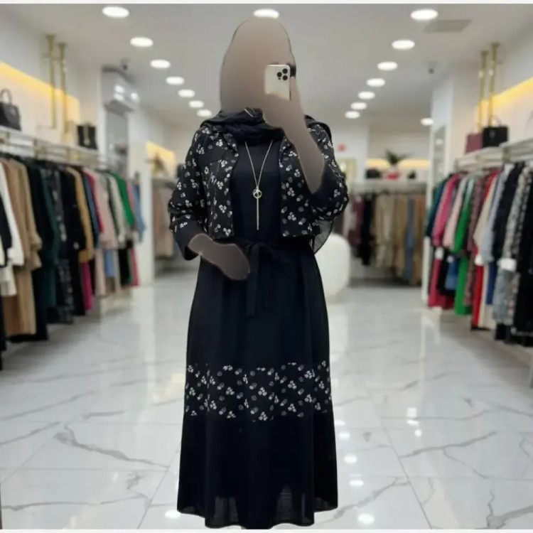 ست کت و سارافون زنانه مدل کژال جنس شانتون فری سایز