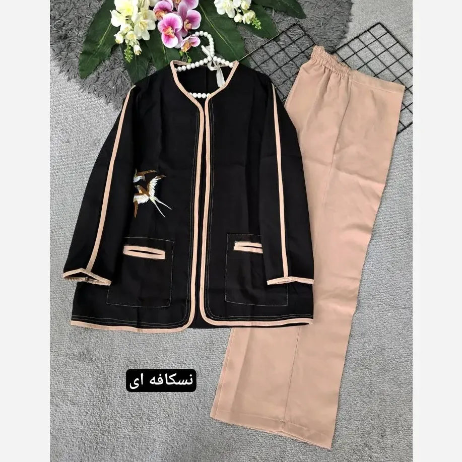 کت شلوار زنانه مدل سالومه جنس مازراتی درجه یک فری سایز 36 تا 46