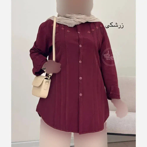 شومیز زنانه مدل ریحان جنس الیاف طبیعی فری سایز 36 تا 46