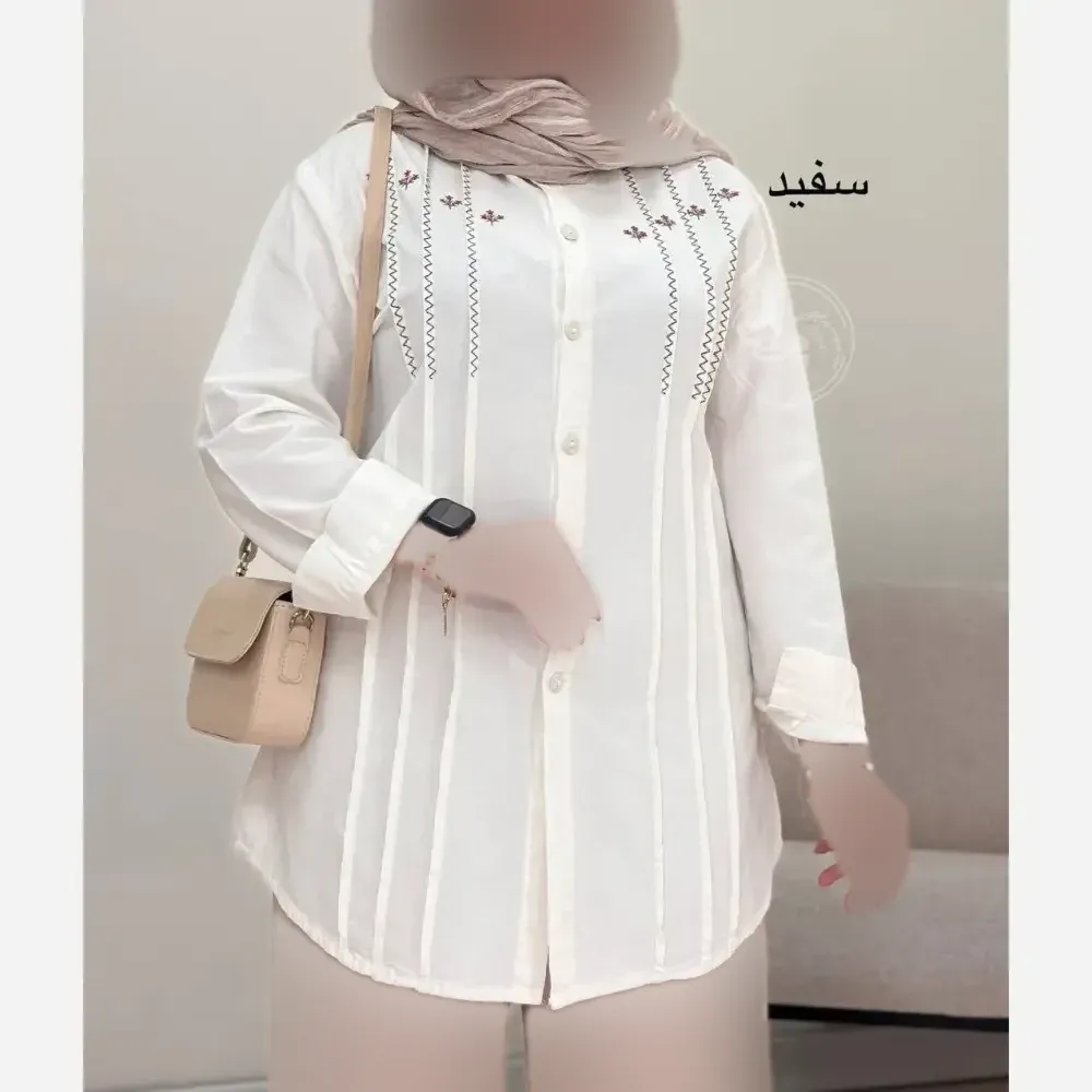 شومیز زنانه مدل ریحان جنس الیاف طبیعی فری سایز 36 تا 46