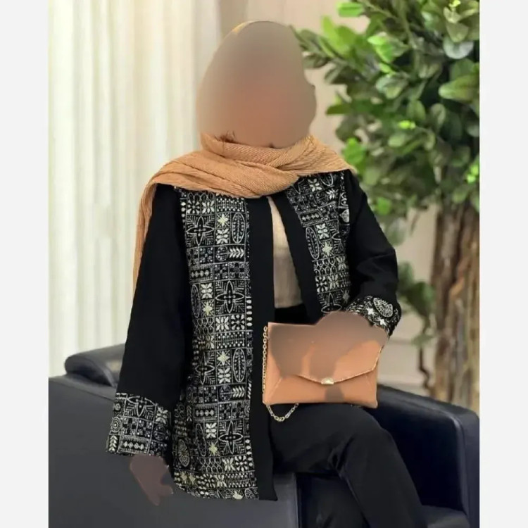کت زنانه مدل ماندانا جنس پرشین مکانیک سوزن دوزی شده فری سایز 36 تا 46