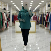 شومیز مانتویی زنانه مدل هلیا جنس شانتون آستین پاگن دار