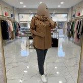 شومیز مانتویی زنانه مدل هلیا جنس شانتون آستین پاگن دار