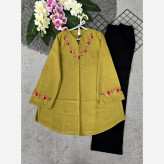 شومیز زنانه جلو بسته الیاف گلدوزی شده فری سایز 38 تا 48 سبز روشن و پسته ای