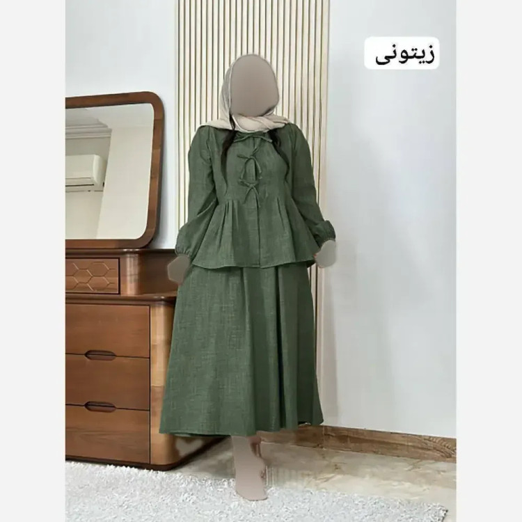 ست بلوز و دامن زنانه مدل پاپایا جنس شانتون فری سایز 36 تا 46