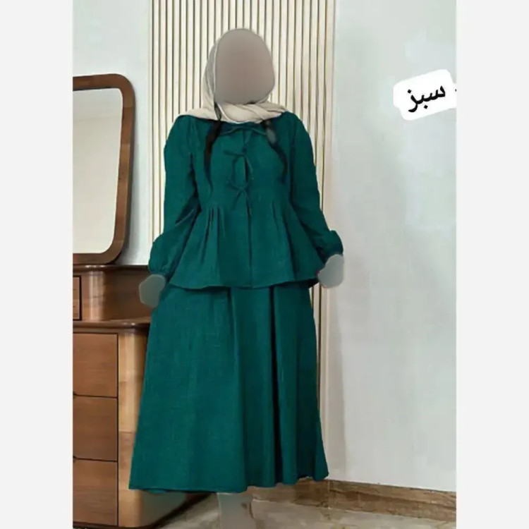 ست بلوز و دامن زنانه مدل پاپایا جنس شانتون فری سایز 36 تا 46