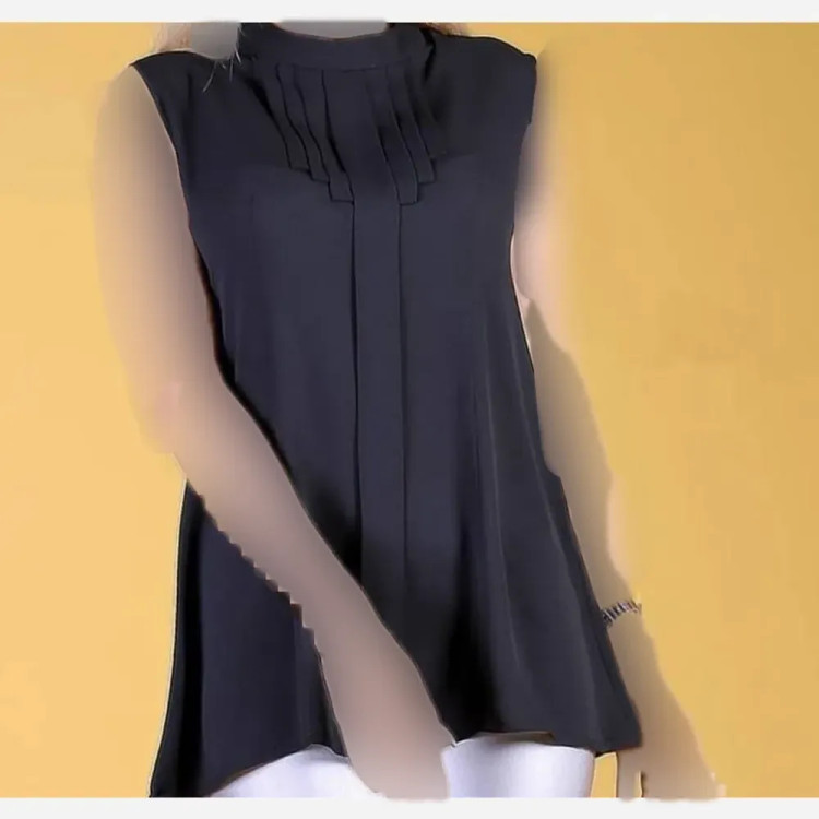 تاپ زنانه مجلسی جنس الیزه درجه یک یقه دلبر قواره دار و خنک
