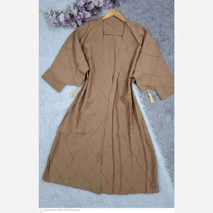 مانتو کیمونو زنانه جنس کرسپو امبوری فری سایز تا 48 قد 105