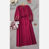 کفتان زنانه گلدوزی شده مدل نرگسی جنس بابوس فری سایز