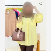 شومیز زنانه مدل شیرین جنس اطلسی پاستیلی فری سایز 38 تا 48