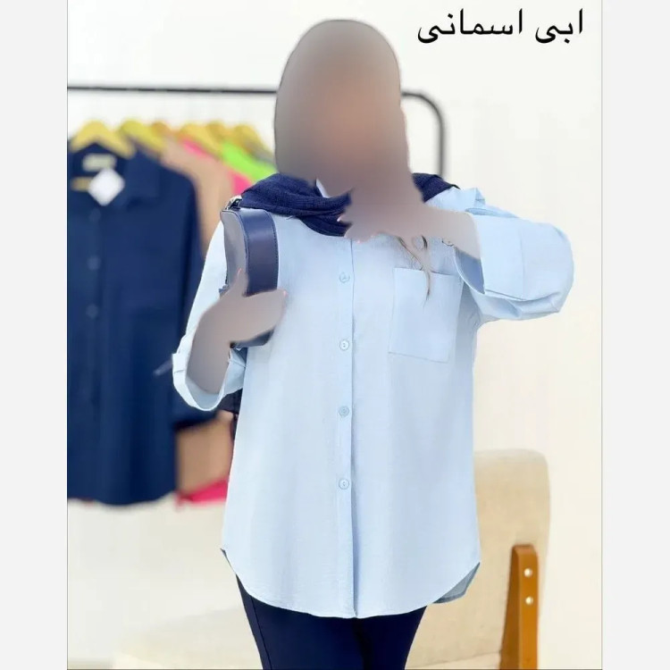 شومیز زنانه مدل شیرین جنس اطلسی پاستیلی فری سایز 38 تا 48