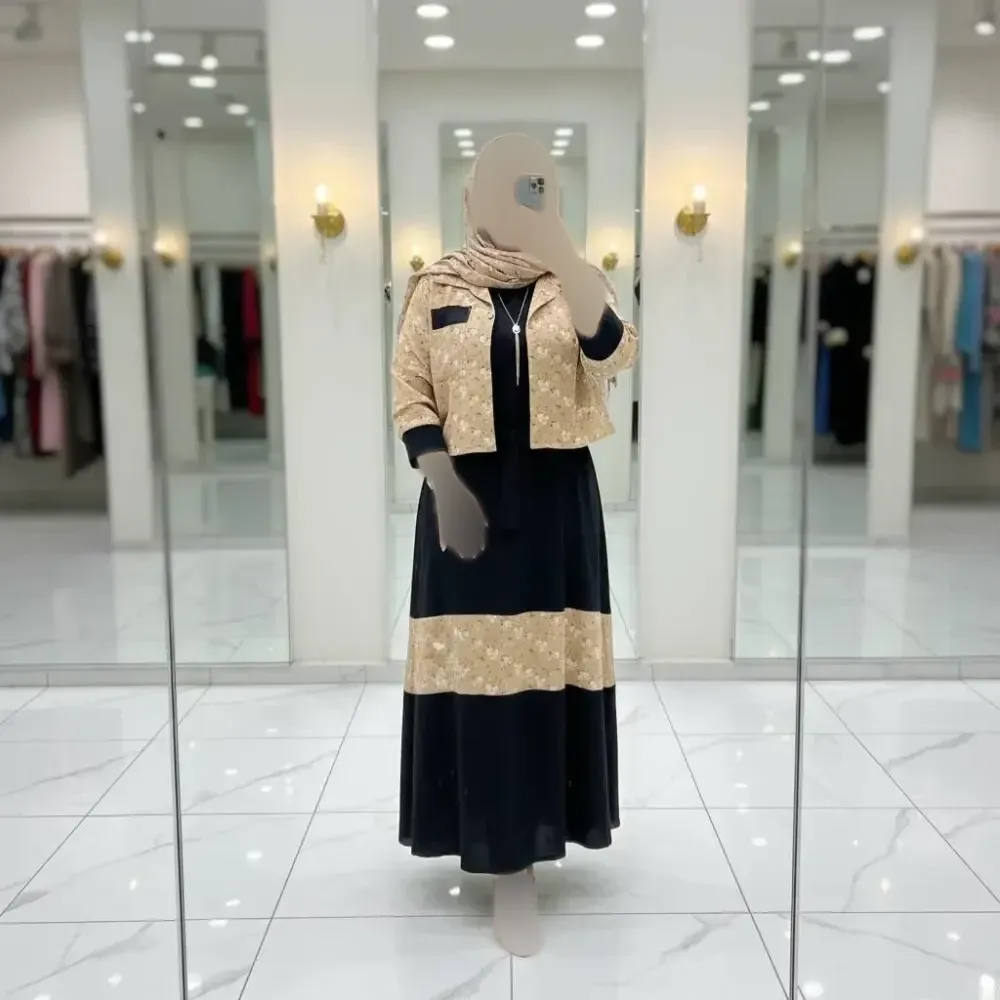 ست کت و سارافون زنانه مدل کژال جنس شانتون فری سایز