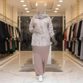 ست مانتو و شلوار زنانه جنس شانتون فری سایز مدل گازوئیلی