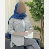 شومیز نخی راه راه مدل جیب صلیبی فری سایز 36 تا 46
