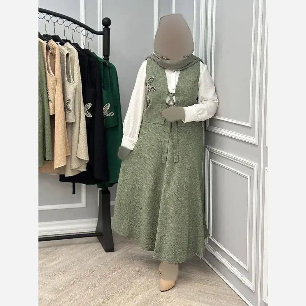 ست سه تیکه زنانه مدل سنجاقک جنس شانتون و داکرون فری سایز 36 تا 46