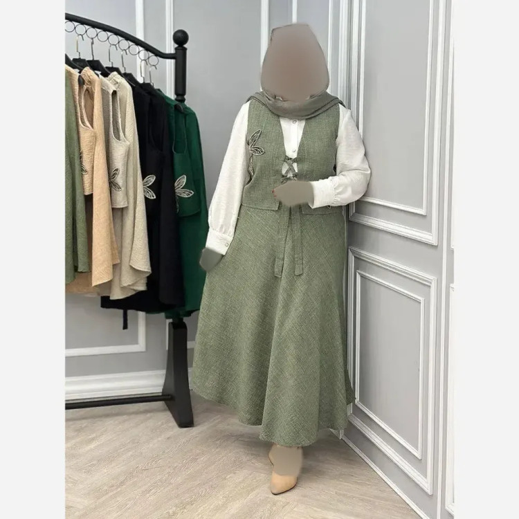 ست سه تیکه زنانه مدل سنجاقک جنس شانتون و داکرون فری سایز 36 تا 46