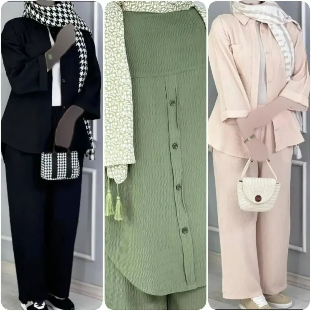 ست زنانه مدل نازنین جنس آیوا باکیفیت سایز بزرگ سایز سه و چهار
