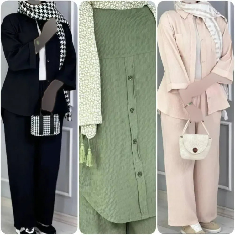 ست زنانه مدل نازنین جنس آیوا باکیفیت سایز بزرگ سایز سه و چهار