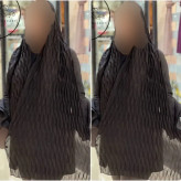شال سه بعدی نخی مشکی سبک و خنک ابعاد 50 در 210 سانتیمتر