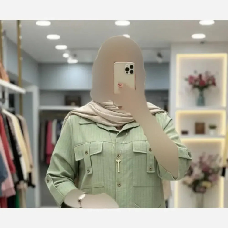 شومیز مانتویی زنانه مدل جیب صلیبی جنس شانتون دیپلمات