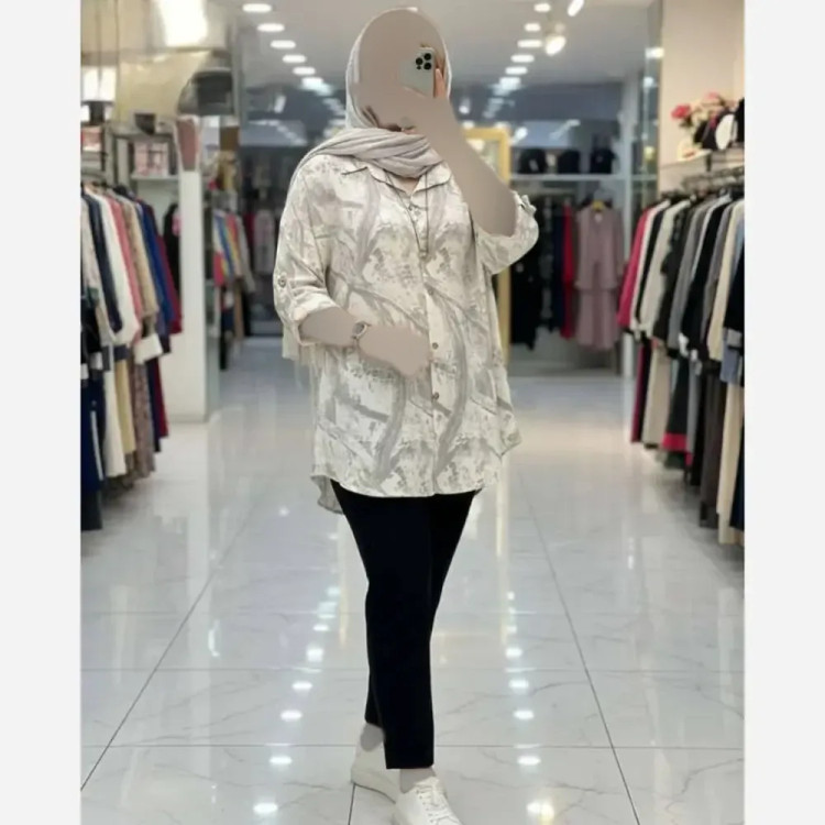 شومیز مانتویی زنانه مدل پرنیا جنس شانتون خنک در رنگبندی متنوع