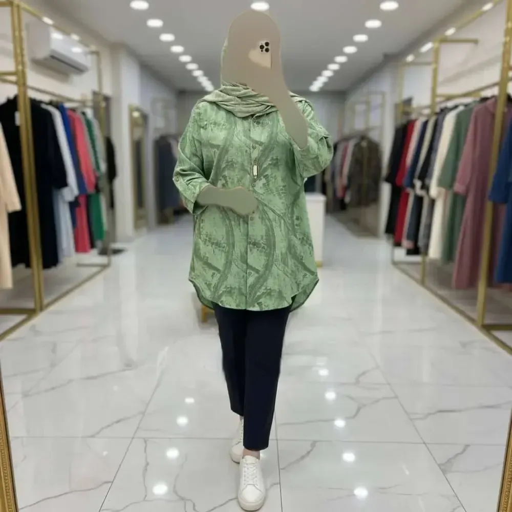 شومیز مانتویی زنانه مدل پرنیا جنس شانتون خنک در رنگبندی متنوع