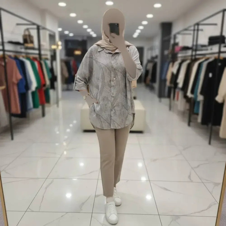 شومیز مانتویی زنانه مدل پرنیا جنس شانتون خنک در رنگبندی متنوع