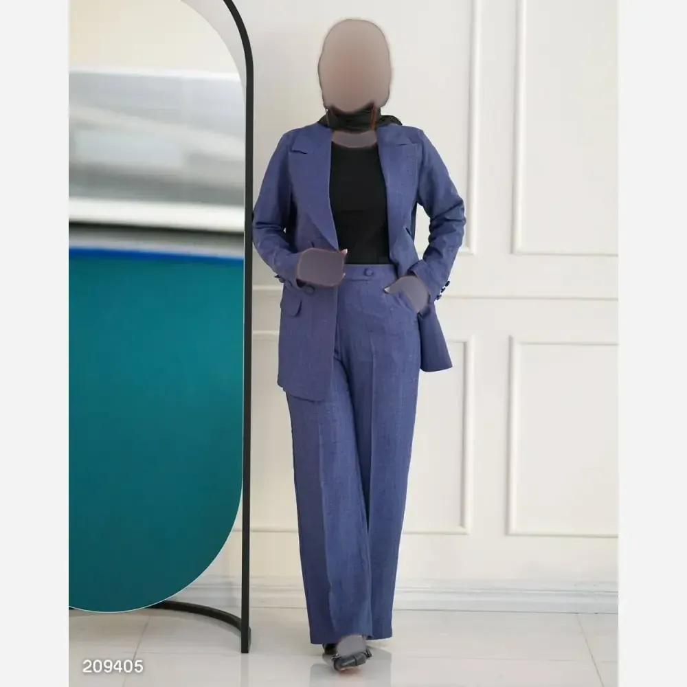 ست سه تیکه زنانه مدل مژده شامل جلیقه، شومیز و شلوار فری سایز 36 تا 46