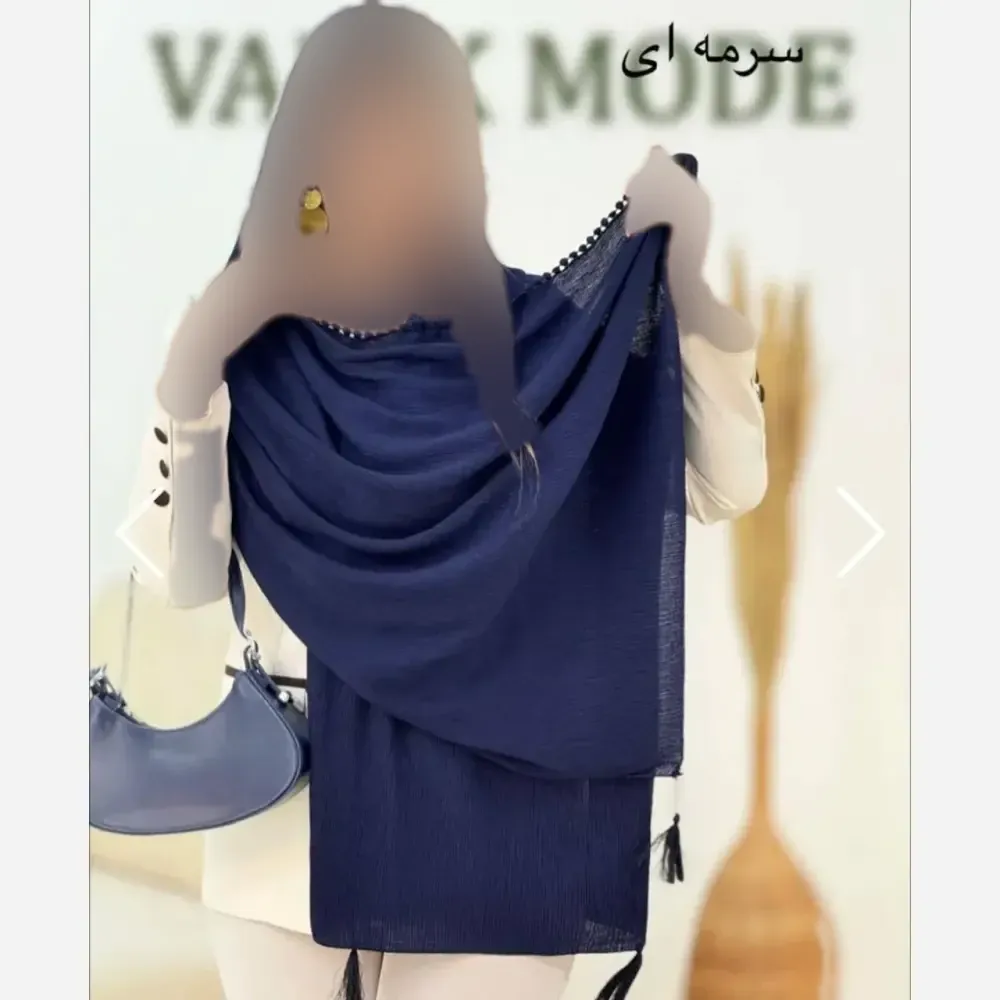 شال پلیسه لبه عدسی زنانه ابعاد 175 در 75 سانتی متر
