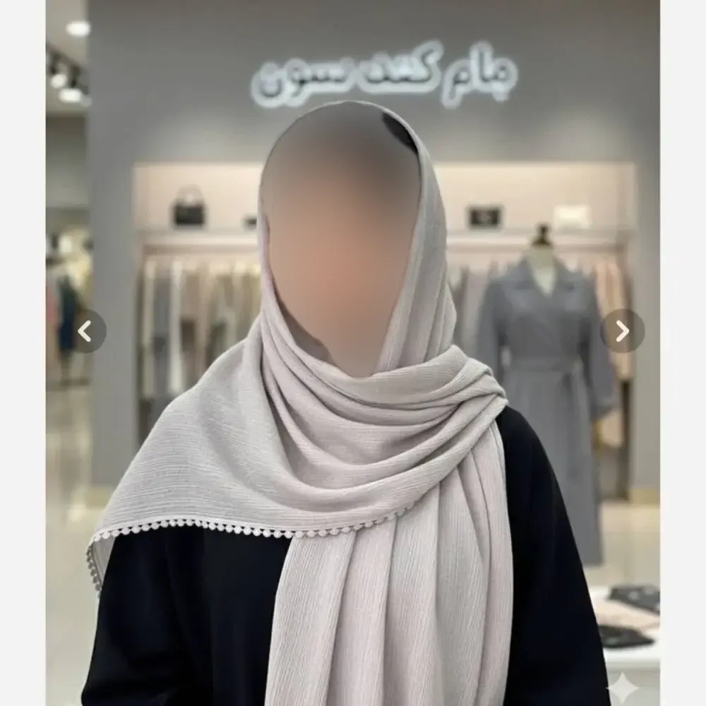 شال پلیسه لبه عدسی زنانه ابعاد 175 در 75 سانتی متر