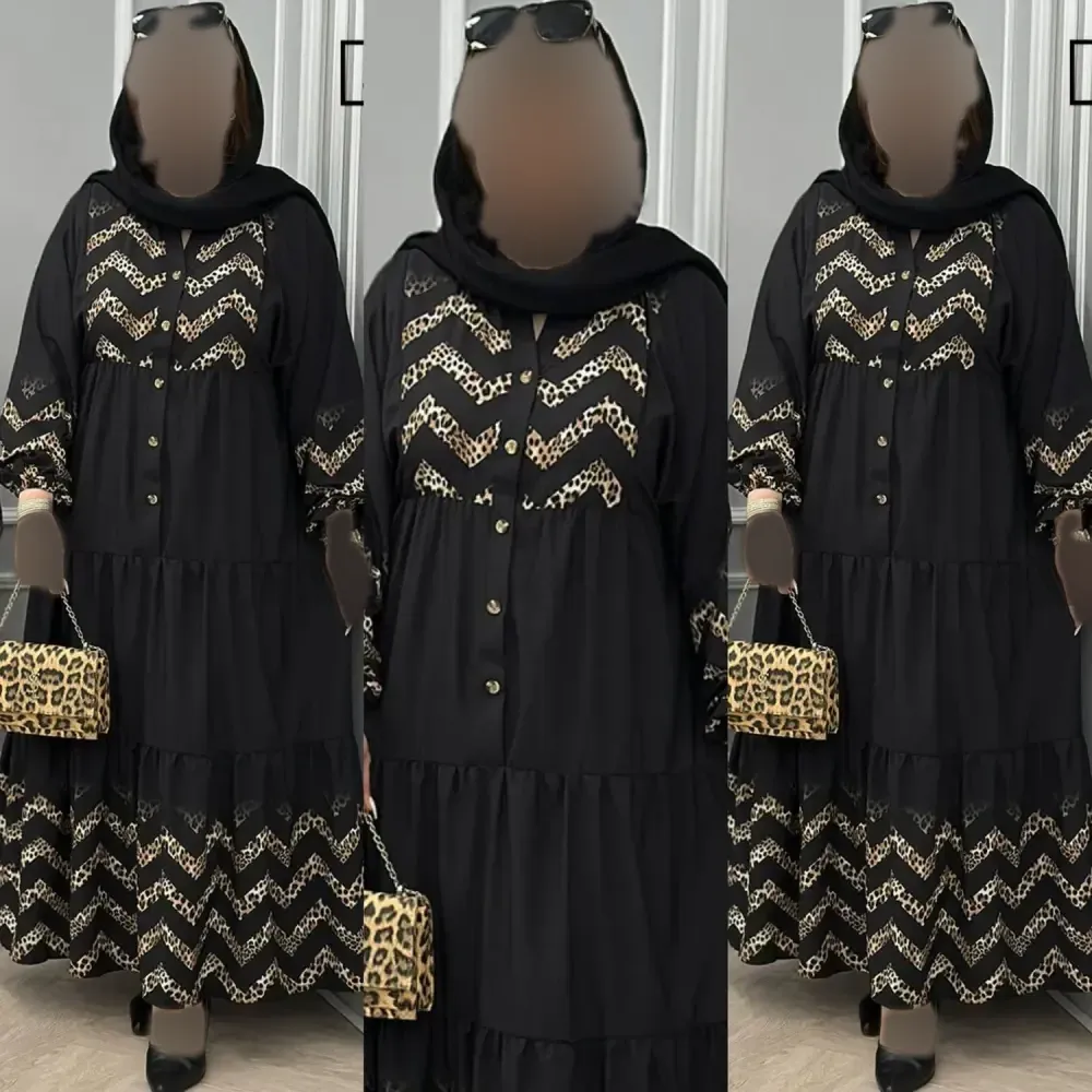 پیراهن زنانه مدل رونیا جنس الیزه رنگ مشکی سایز فری 38 تا 48
