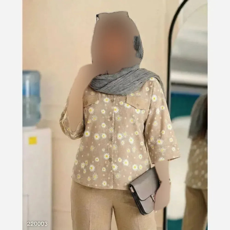 ست شومیز و شلوار زنانه مدل ژاکلین جنس بوگاتی و شانتون سایز فری 38 تا 46