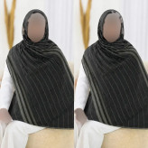 شال لمه طلایی مشکی مجلسی ابعاد 75 در 175 سانتیمتر جنس کنفی