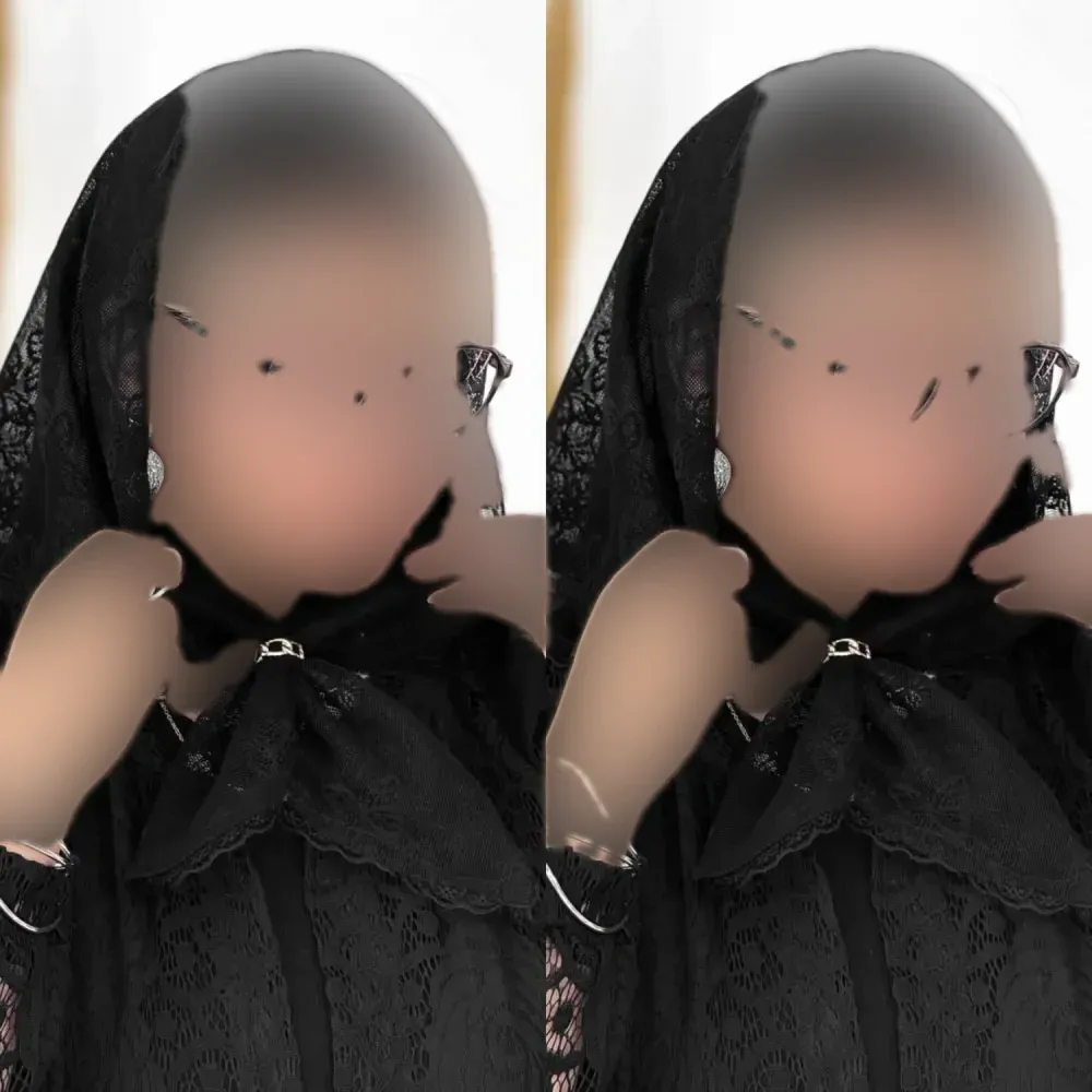 مینی اسکارف توری لبه دانتل رنگ مشکی فری سایز قد 40