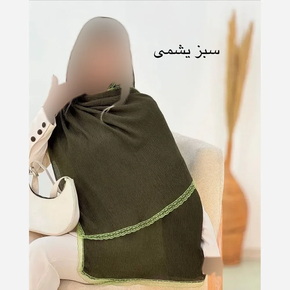 شال پلیسه لبه توری مجلسی قواره بزرگ ابعاد 180 در 75 سانتی متر