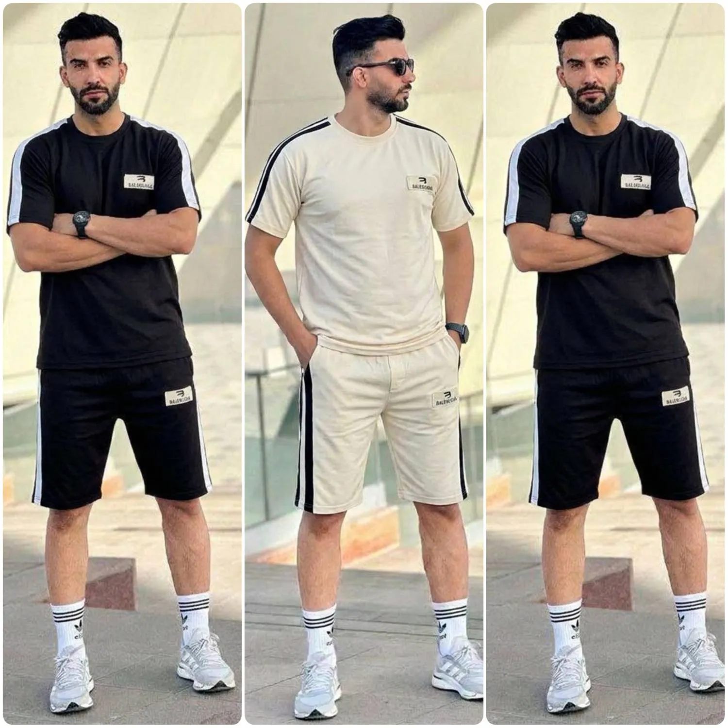 ست تیشرت و شلوارک مردانه Balenciaga جنس پنبه گلکسی