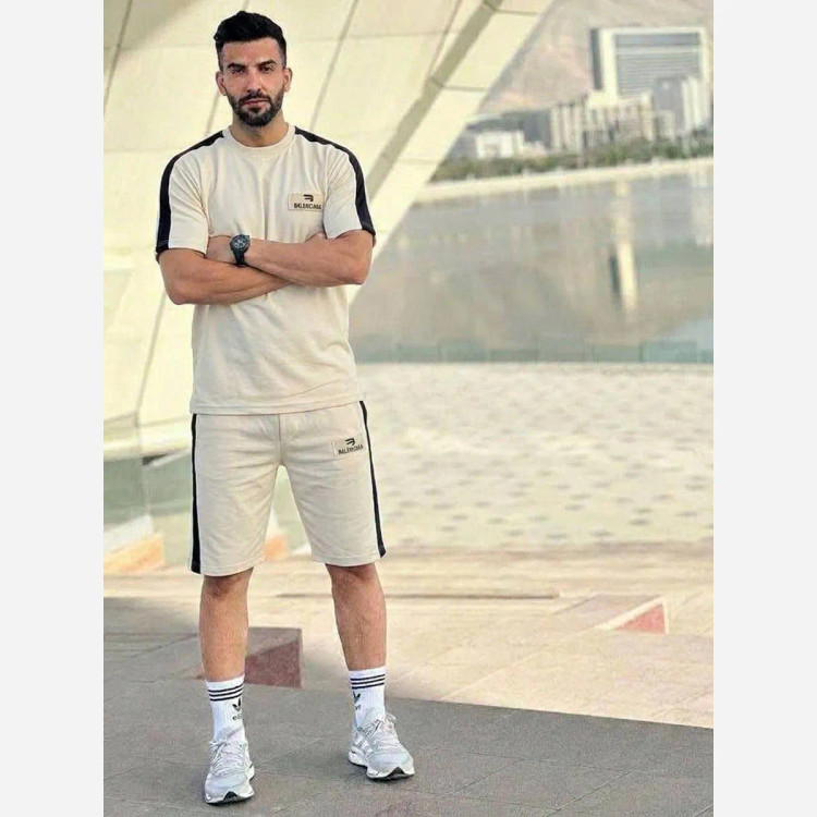 ست تیشرت و شلوارک مردانه Balenciaga جنس پنبه گلکسی