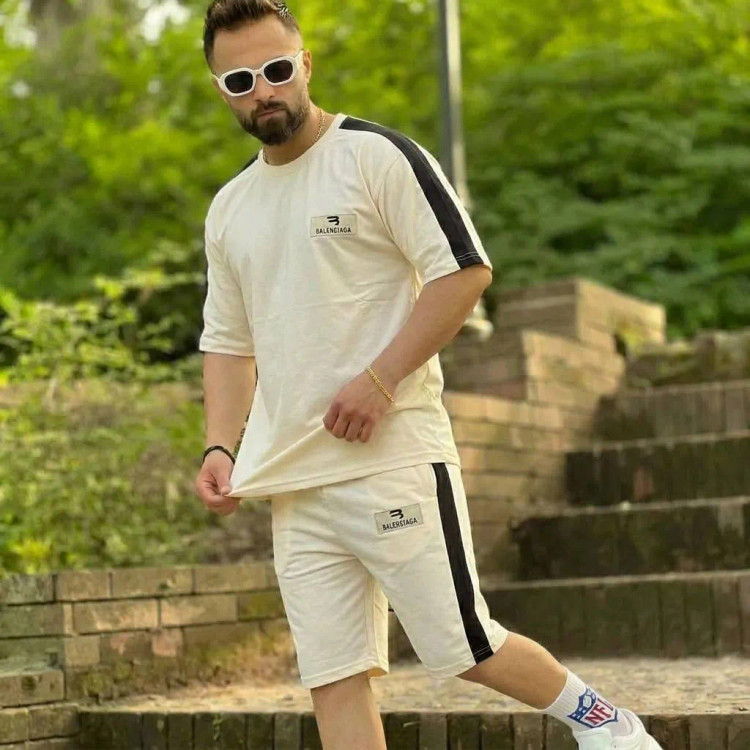 ست تیشرت و شلوارک مردانه Balenciaga جنس پنبه گلکسی