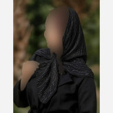 روسری درختی نگین دار مشکی قواره 92 سانتی متر