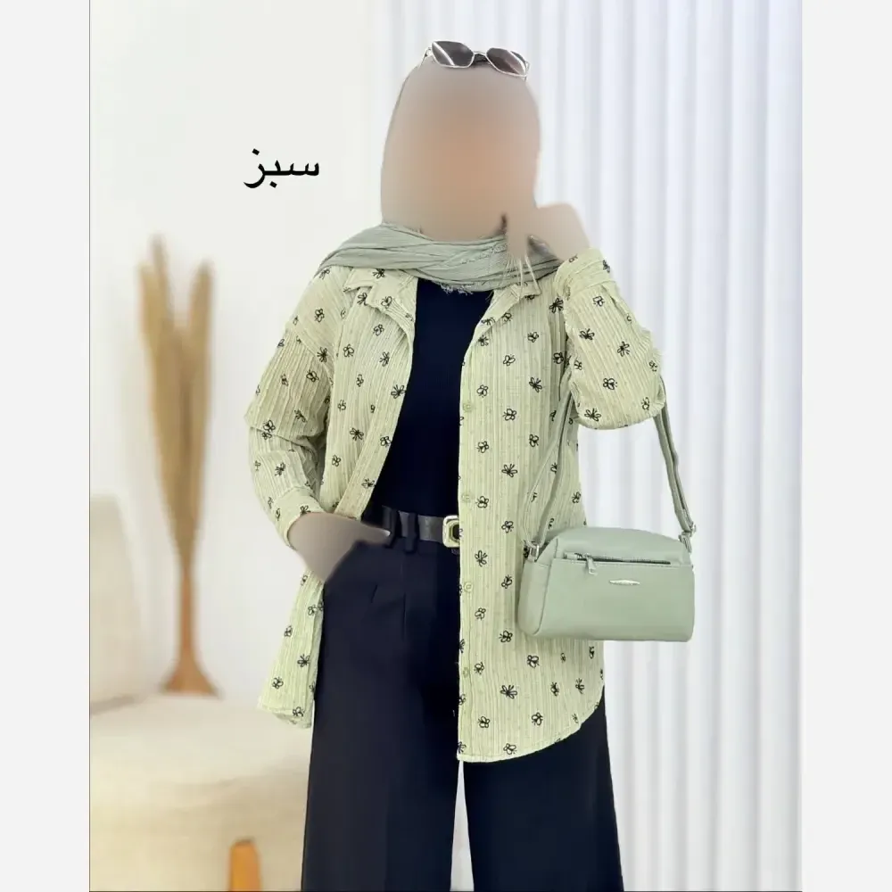 شومیز زنانه نگین دار مدل الو جنس ینزی فری سایز 36 تا 46