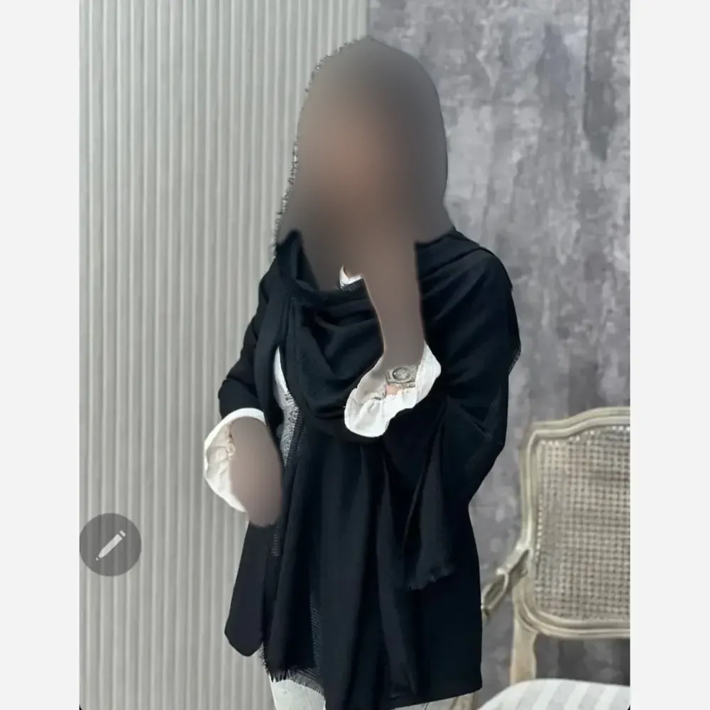 شال نخی پلیسه دور ریش ابعاد 180 در 67 سانتیمتر فری سایز