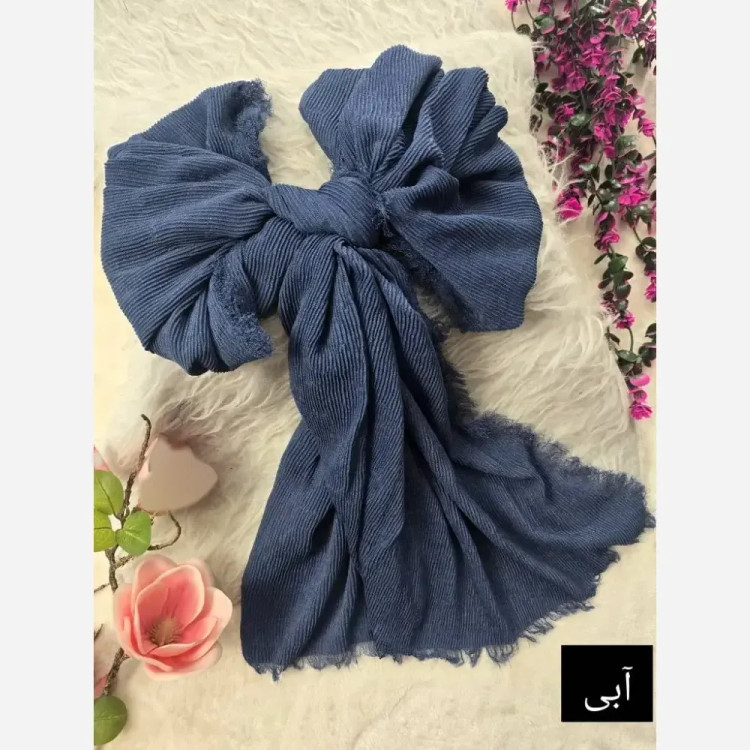 شال نخی پلیسه دور ریش ابعاد 180 در 67 سانتیمتر فری سایز