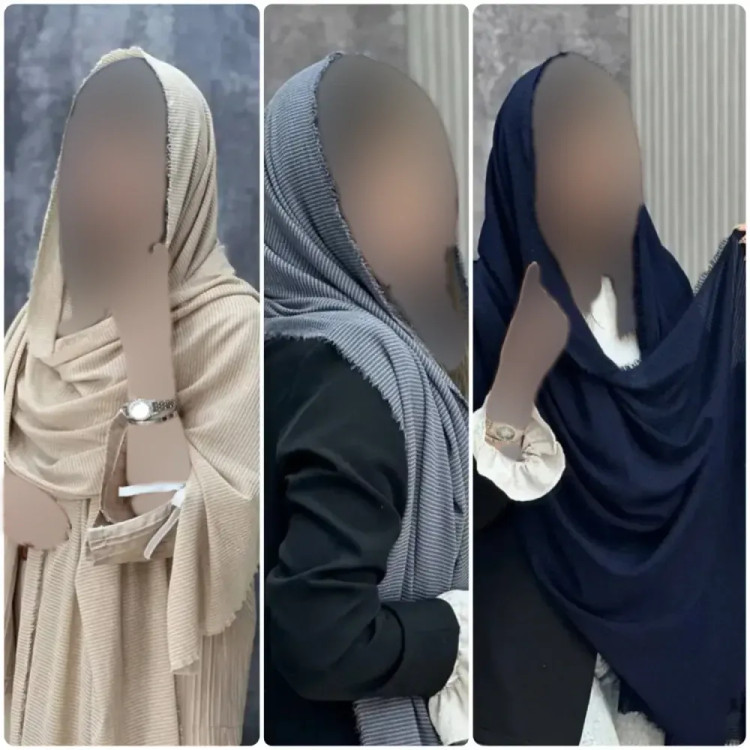 شال نخی پلیسه دور ریش ابعاد 180 در 67 سانتیمتر فری سایز