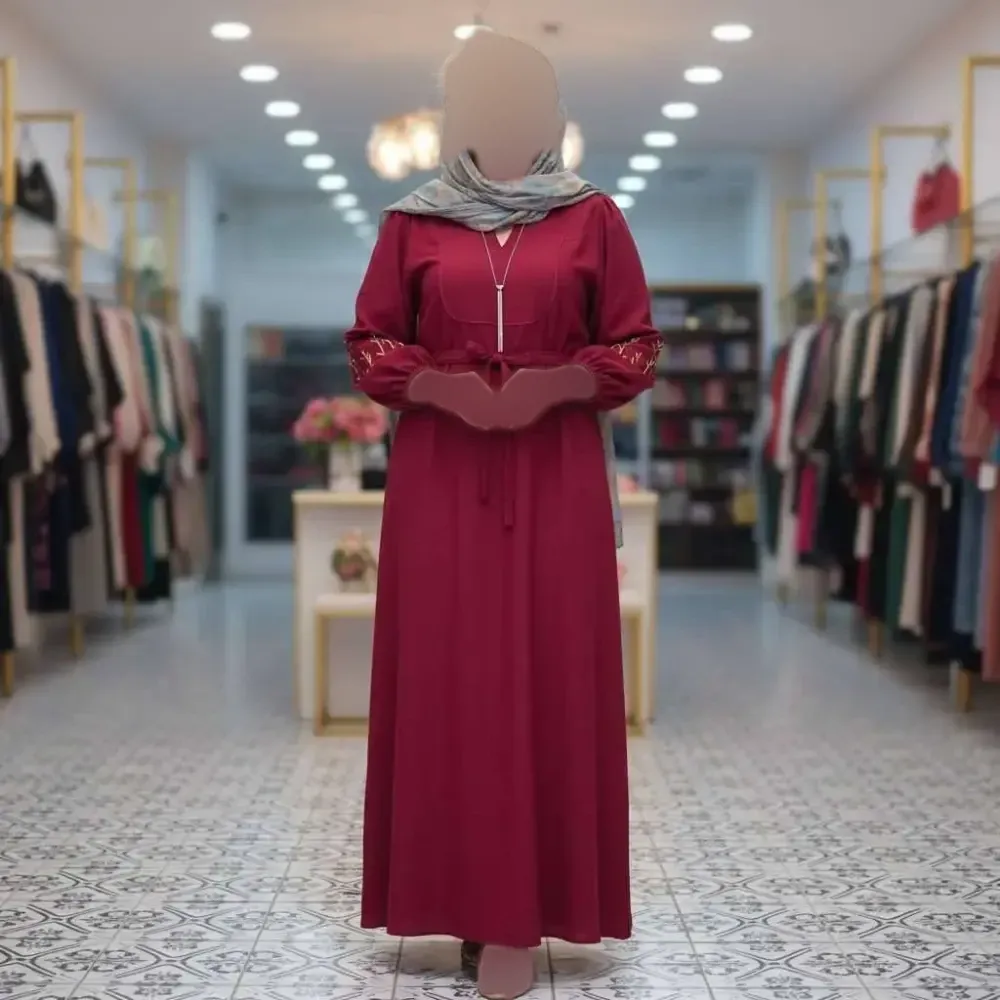 کفتان زنانه گلدوزی شده مدل نرگسی جنس بابوس فری سایز