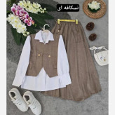ست سه تیکه زنانه مدل ژینا جنس شانتون سایز فری 36 تا 46