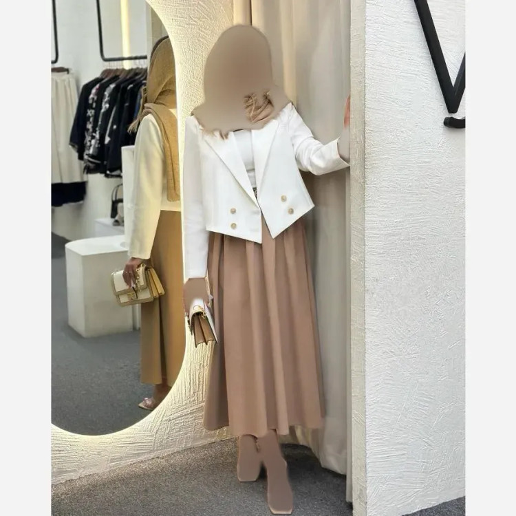 کت و دامن زنانه مدل المیرا جنس لنین نچرال فری سایز 36 تا 46