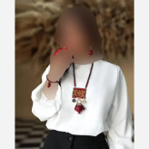 ست دو تیکه زنانه مدل مهتاب جنس خرج کار سوزن دوزی و پرشین مکانیک رنگ سبز سایز فری 36 تا 46