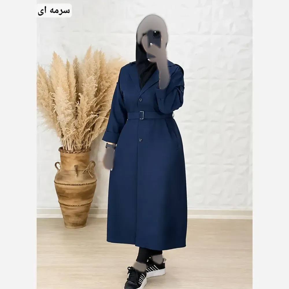 مانتو دانشجویی نانسی جنس پرشین مکانیک اعلا با کمربند و دکمه دار