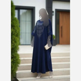 عبا مجلسی مدل خورشید نگینکوب جنس کرپ ندا فریسایز